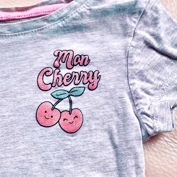4/$20💥6 🍒 Mon Cherry Ma Cherie Super Soft Heathered Grey Crew Neck T-Shirt - Picture 4 of 6